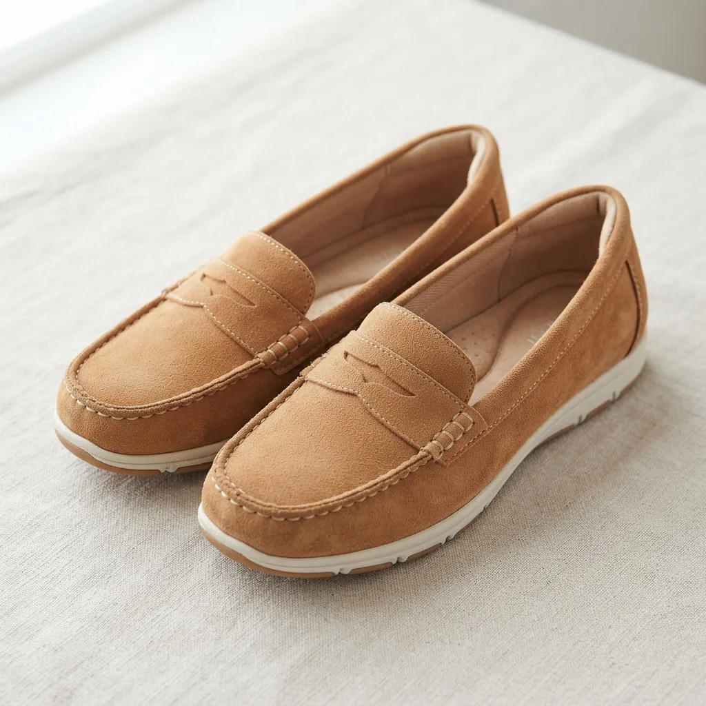 Geanna Women's Slip-On Casual Penny Loafers in a casual style.